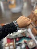 Turquoise Floral Stretch Bracelet