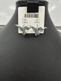 Blue Floral Steer Fishhook Earrings