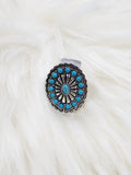 Turquoise Concho Cluster Cuff Ring