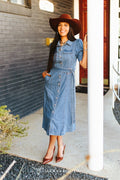 Denim Concho Button Dress