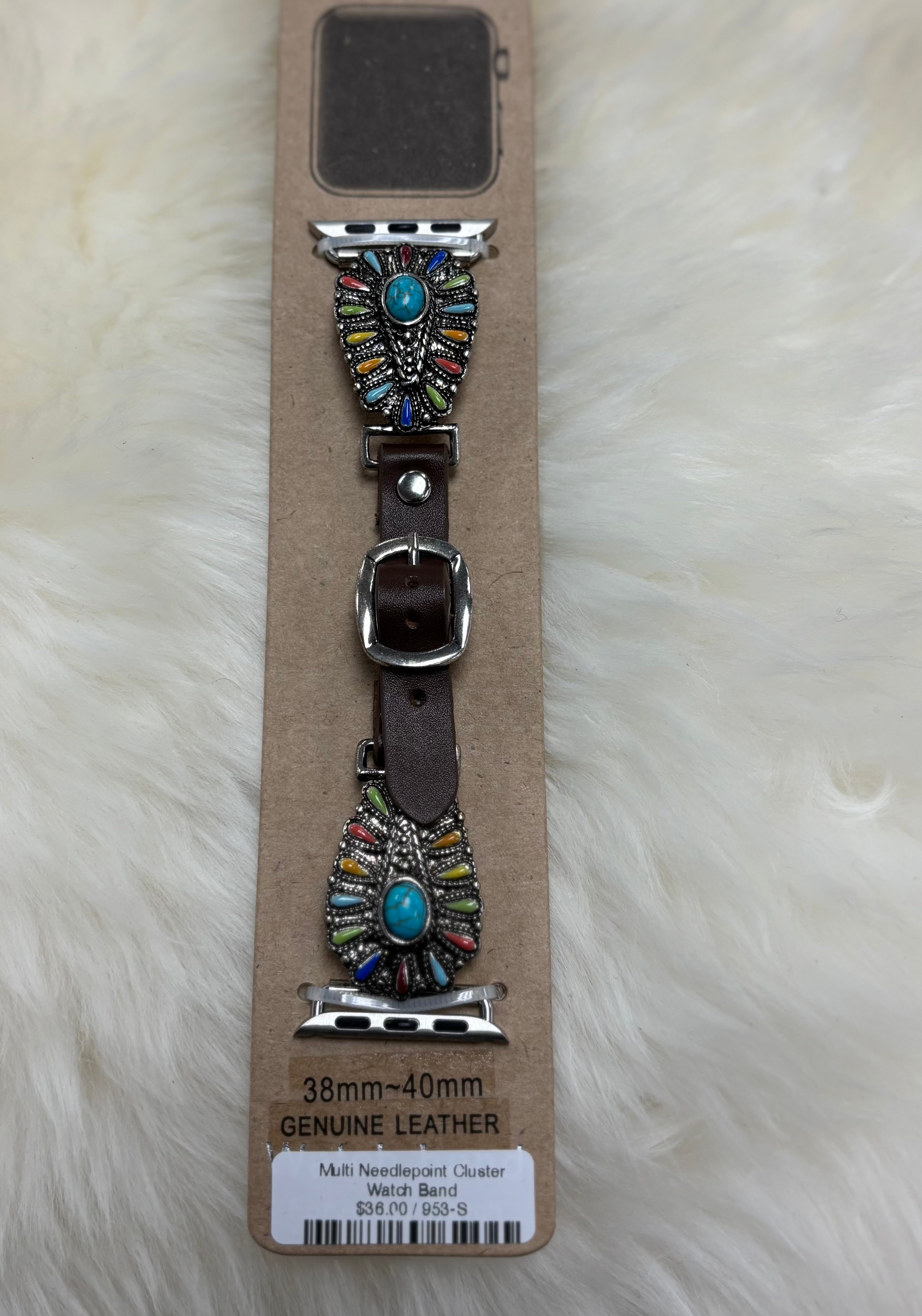 Multi Needlepoint Cluster Watch Band