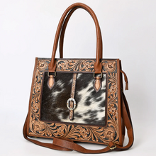 Load image into Gallery viewer, Tooled Leather Cowhide Tote Bag
