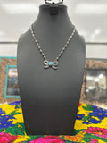 Turquoise Ribbon Pearl Necklace