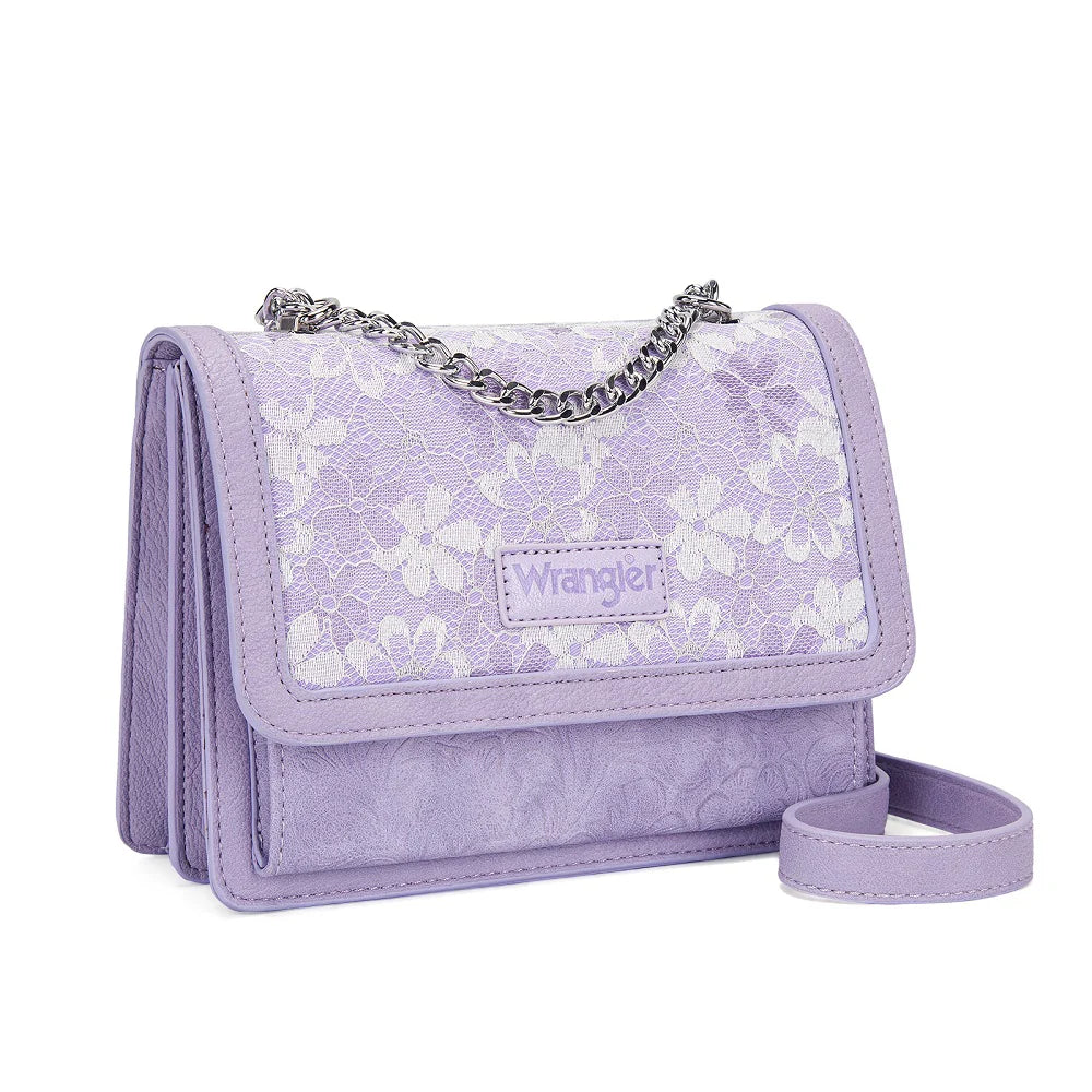 Wrangler Purple Lace Crossbody Purse
