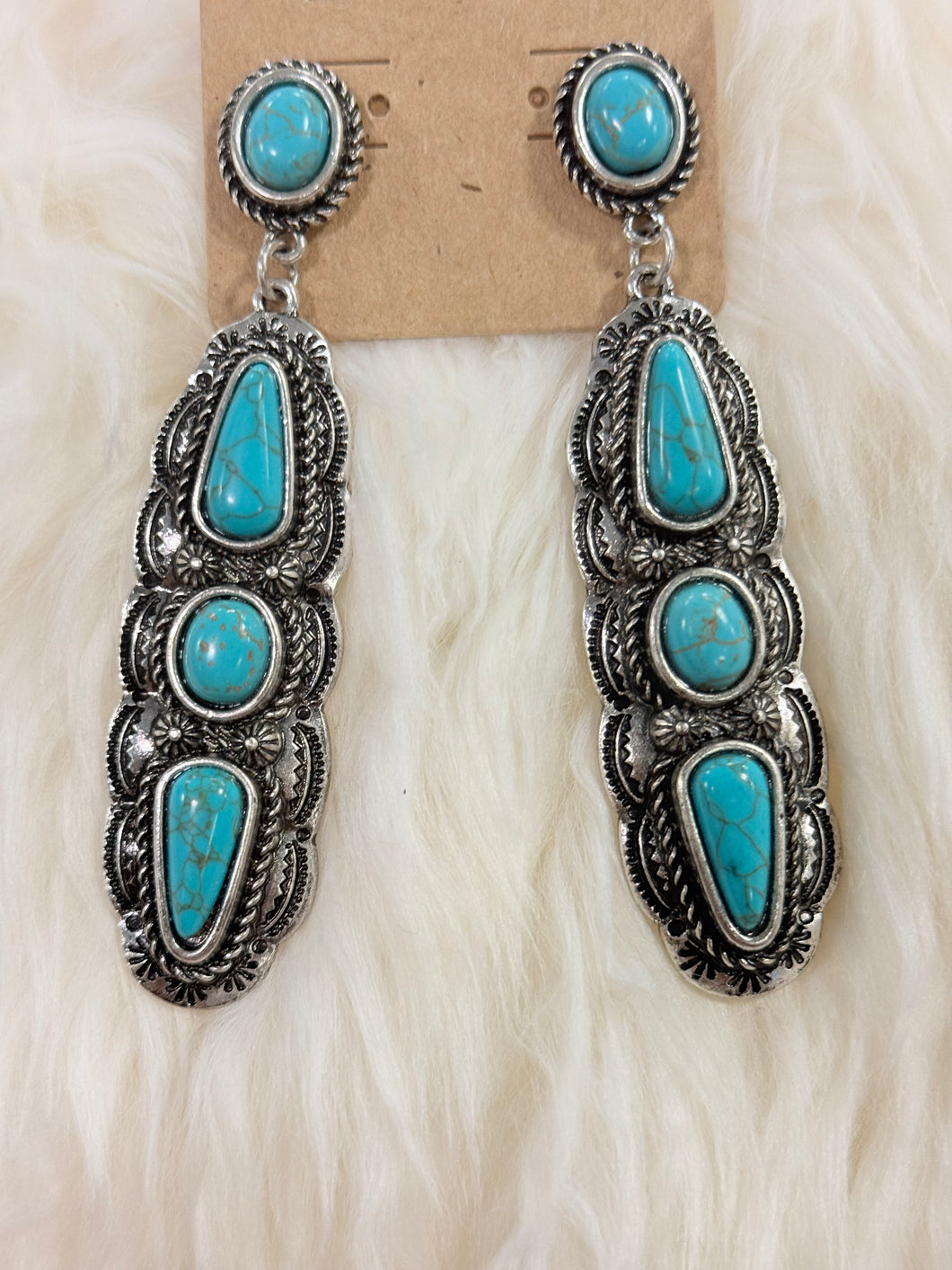 Turquoise Stone Post Earrings