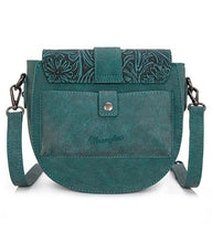 Load image into Gallery viewer, Wrangler Turquoise Embossed Saddle Crossbody
