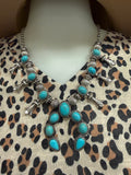 Turquoise Mini Squash Necklace and Earrings Set