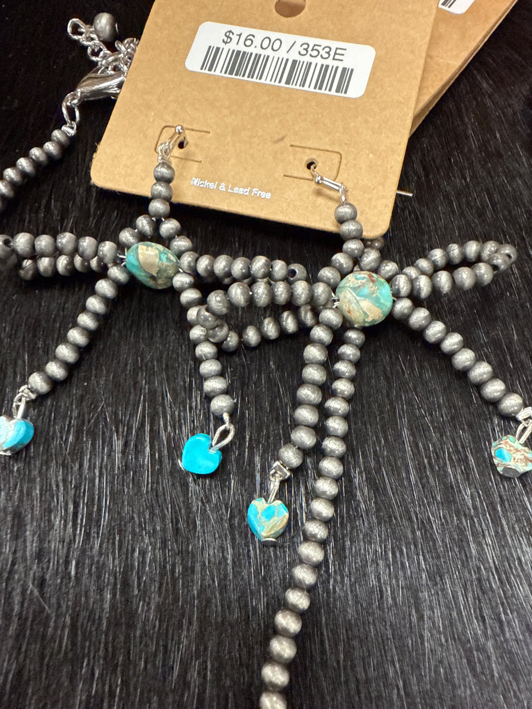 Hearts of Pearl Ribbon Fishhook Earrings