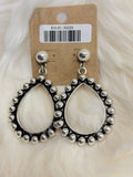 Silver Bead Hoop Post Earrings