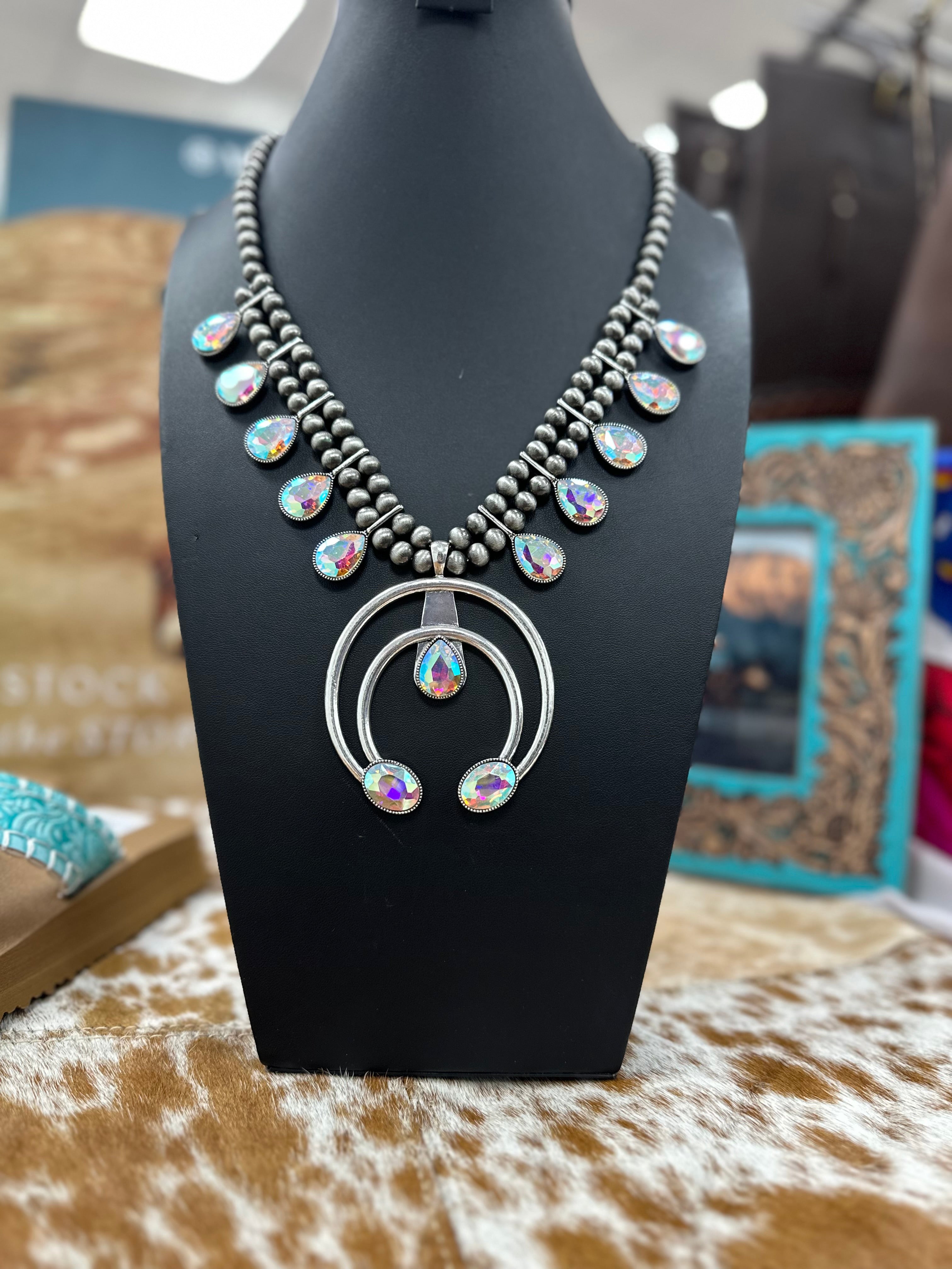 Crystal Naja Blossom Necklace and Earrings Set
