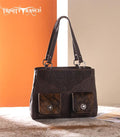 Trinity Ranch Chocolate Embossed Cowhide Shoulder Bag