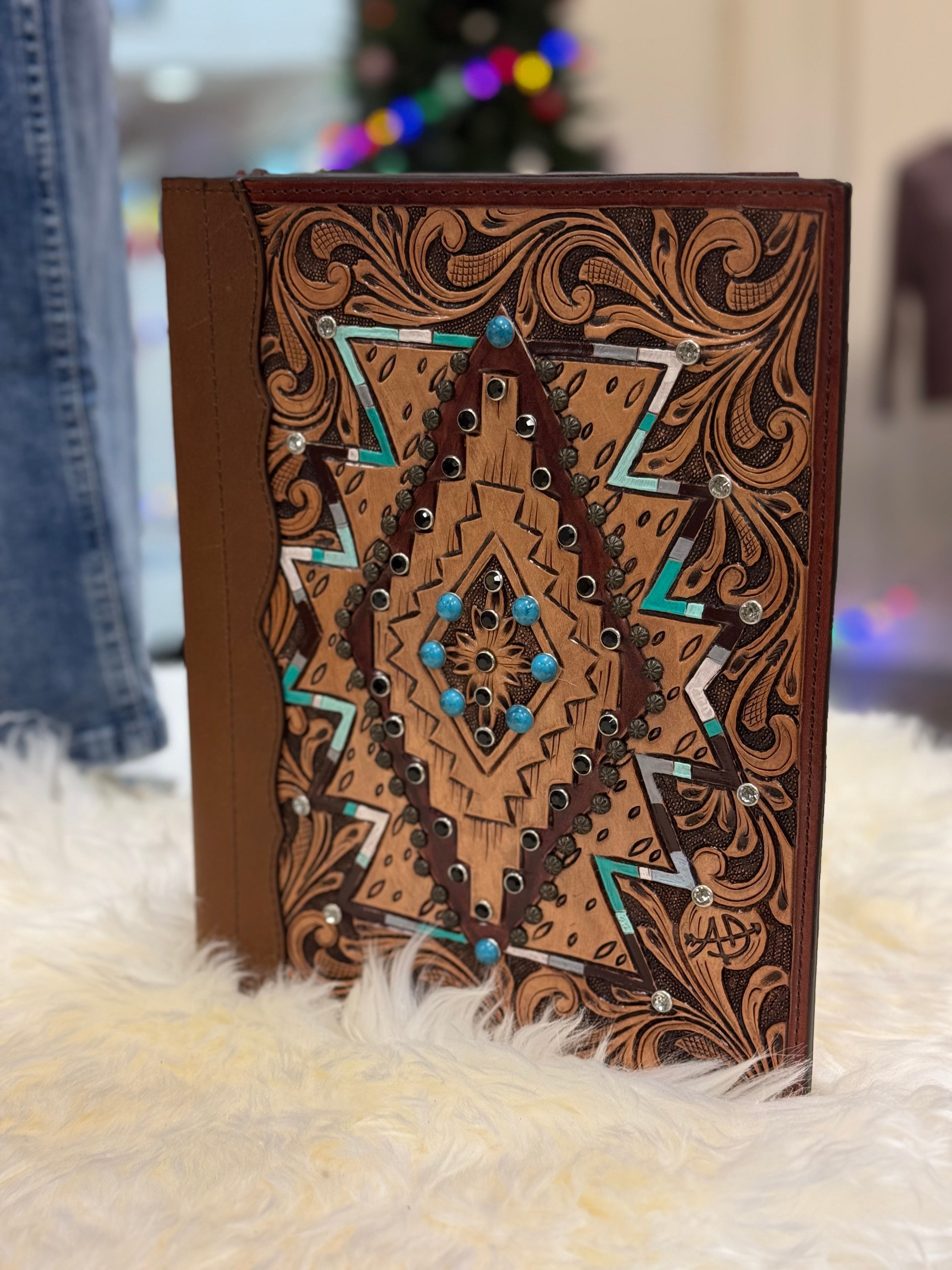 Hand Tooled Aztec Stamped Portfolio