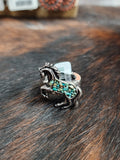 Turquoise Cluster Horse Stretch Ring