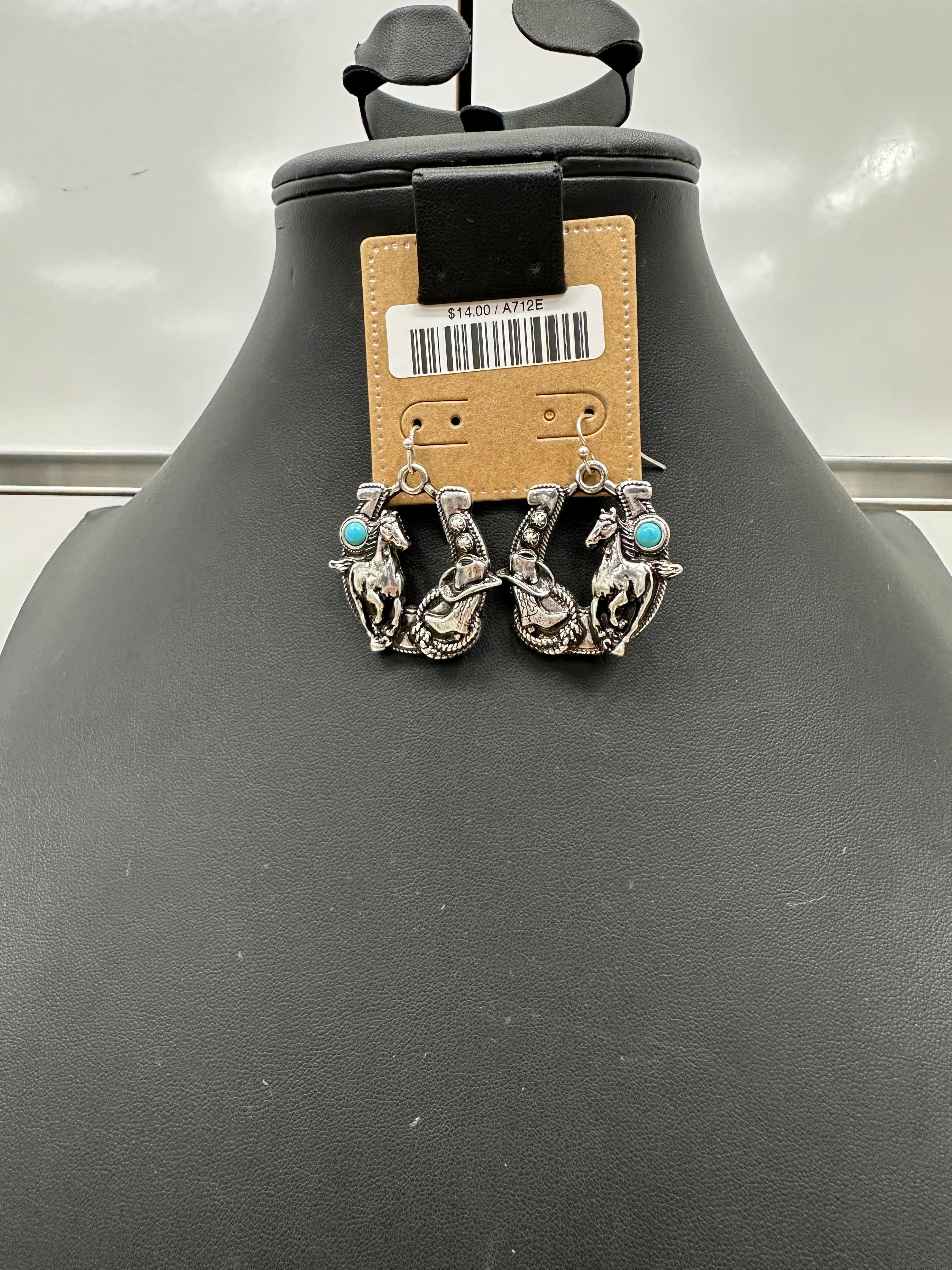 Horseshoe & Boots Fishhook Earrings