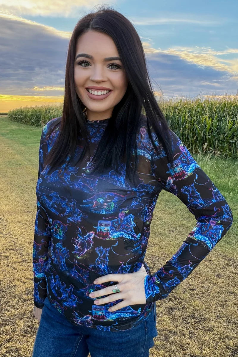 Neon Rodeo Road Mesh Top