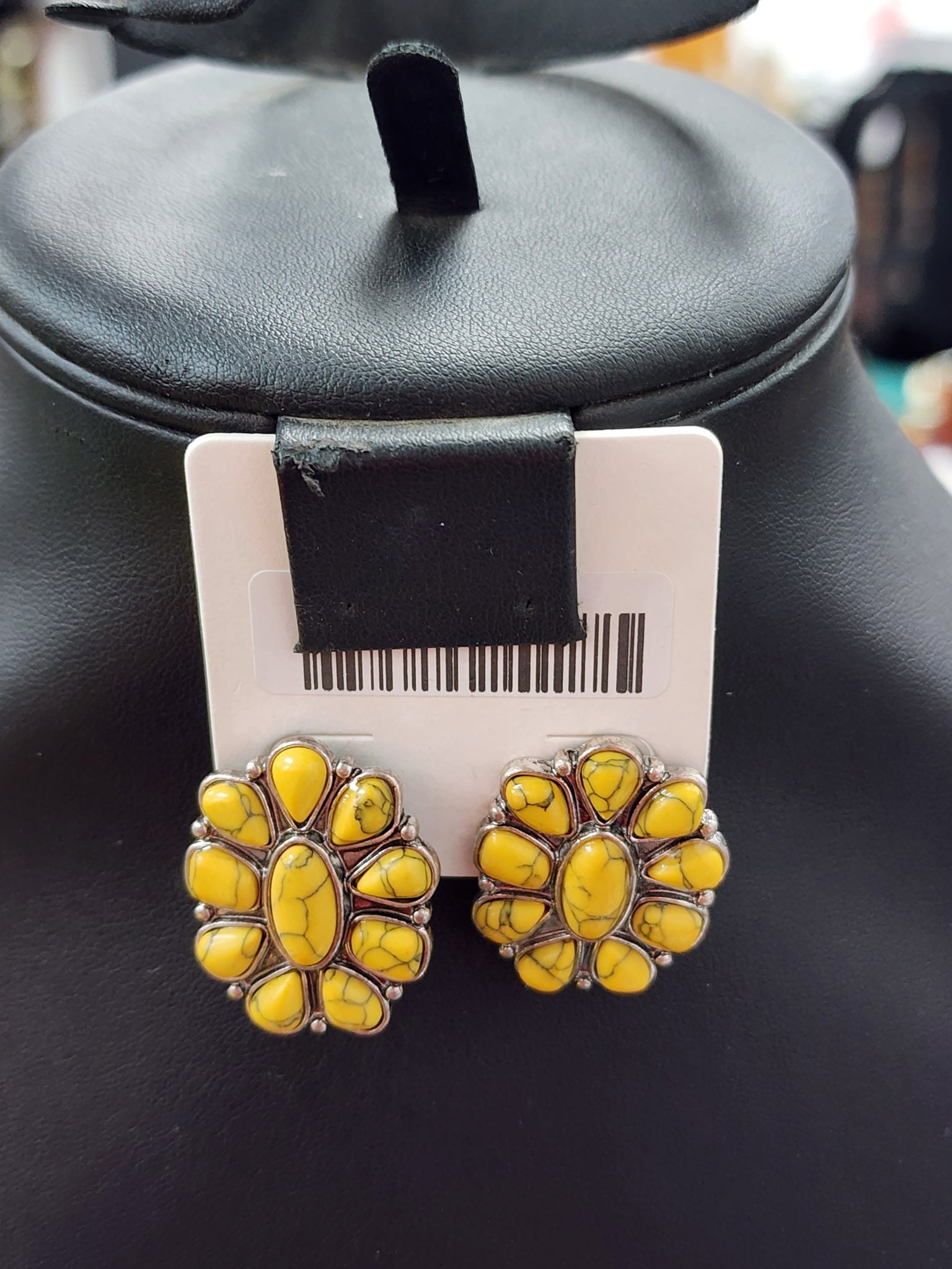 Yellow Cluster Post Earrings