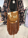 Leather Branded Cowhide Twisted Crossbody
