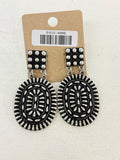 Oval Stamped Cluster Post Earrings