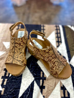 Isabella Floral Embossed Wedges