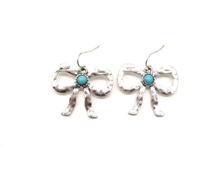 Turquoise Ribbon Fishhook Earrings