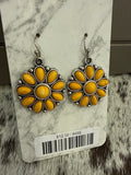 Yellow Cluster Fishhook Earrings