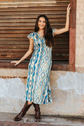 Turquoise Aztec Maxi Dress
