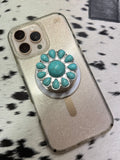 Turquoise Floral Cluster Magnetic Phone Grip