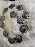 Round Silver Stamped Concho Belt