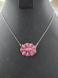 Pink Cluster Pendant Necklace