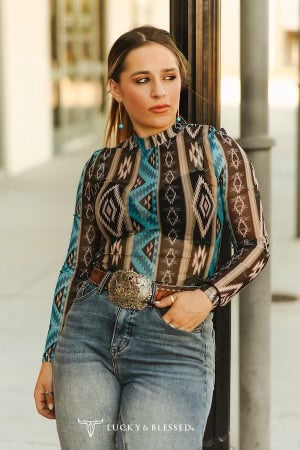 Galaxy Mesh Long Sleeve Top