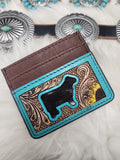 Sunflower Tooled Steer Card Holder