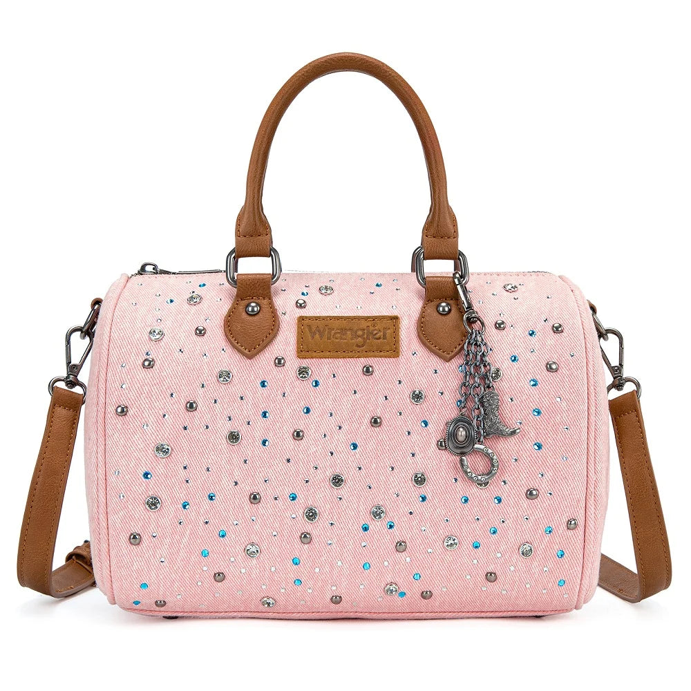 Wrangler Pink Rhinestone Denim Crossbody