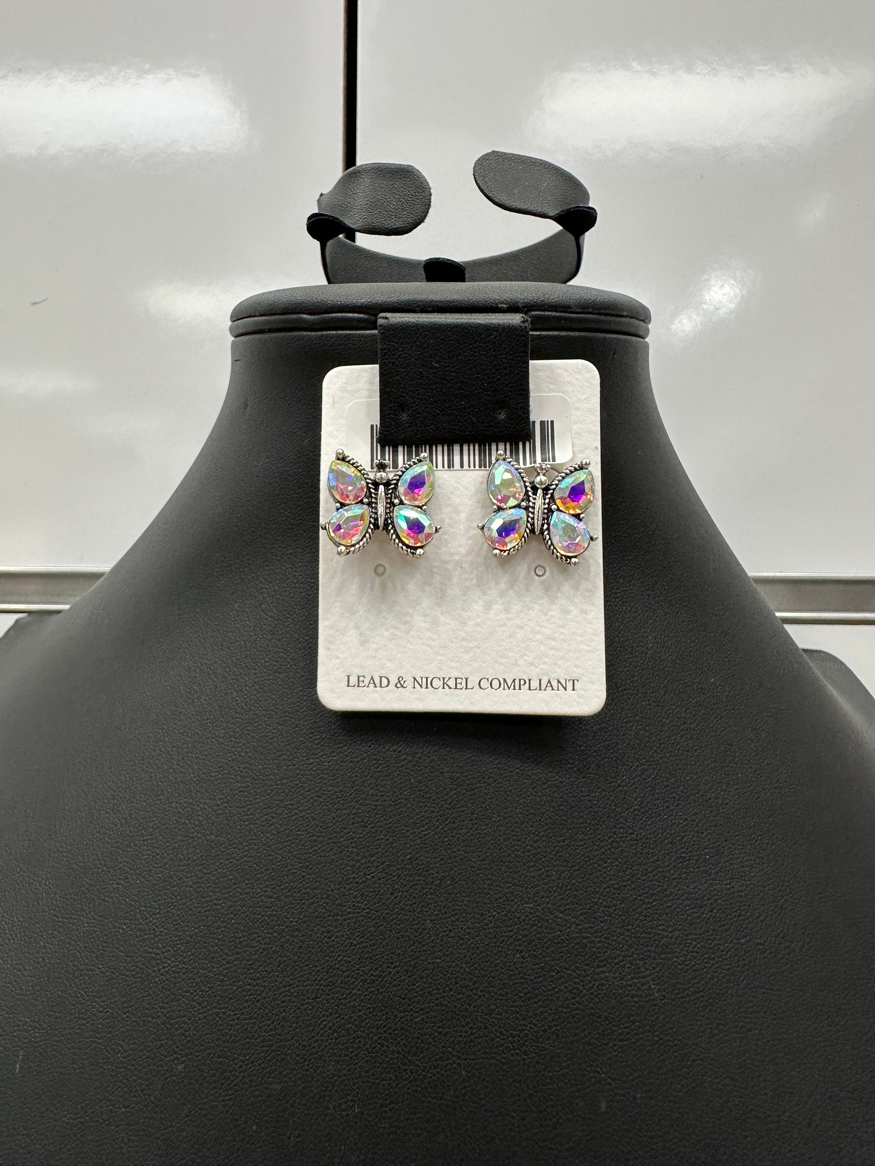 Crystal Butterfly Post Earrings
