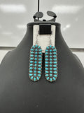 Turquoise Dangle Cluster Fishhook Earrings