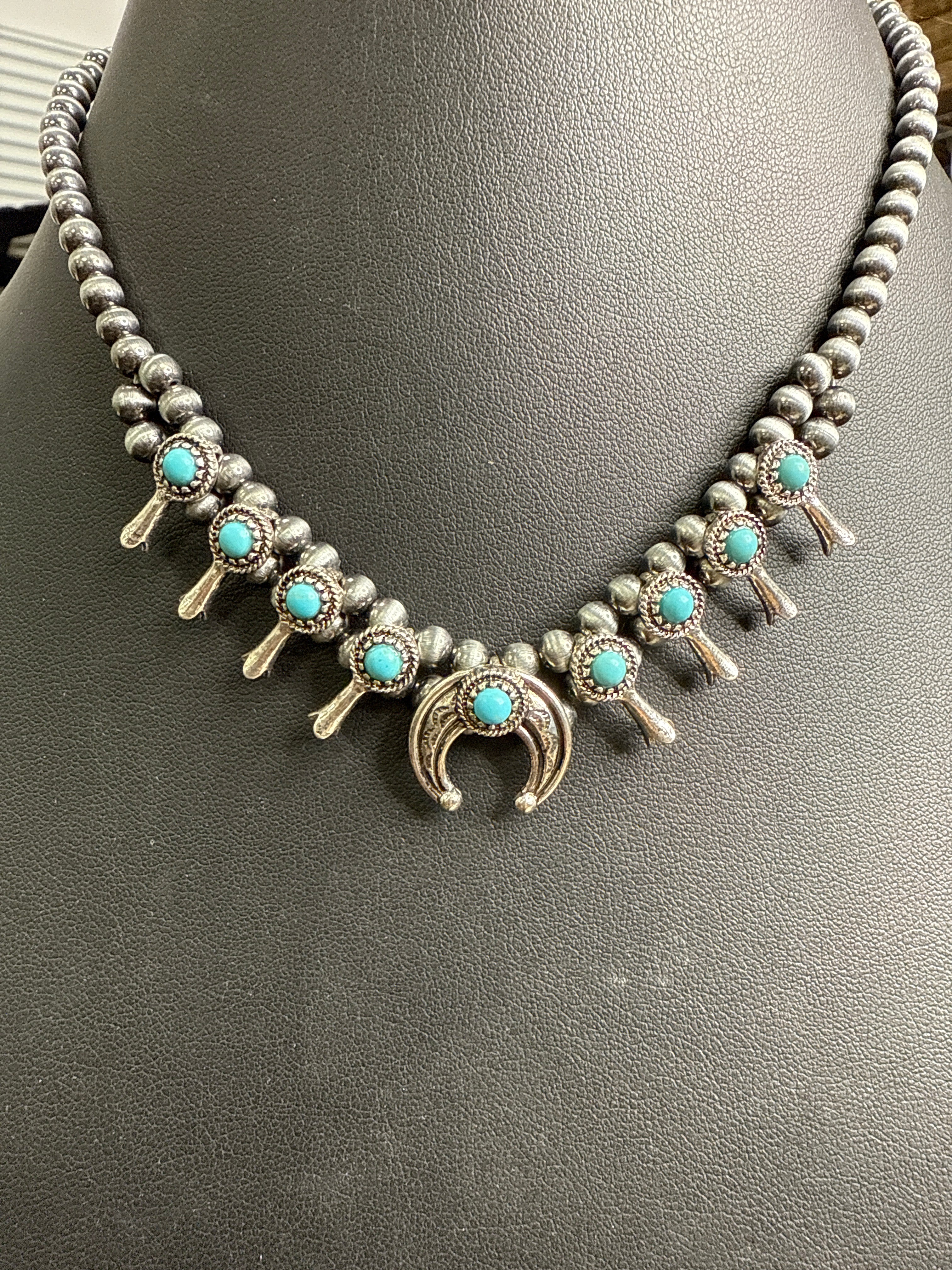 Turquoise Mini Pearl Squash Necklace