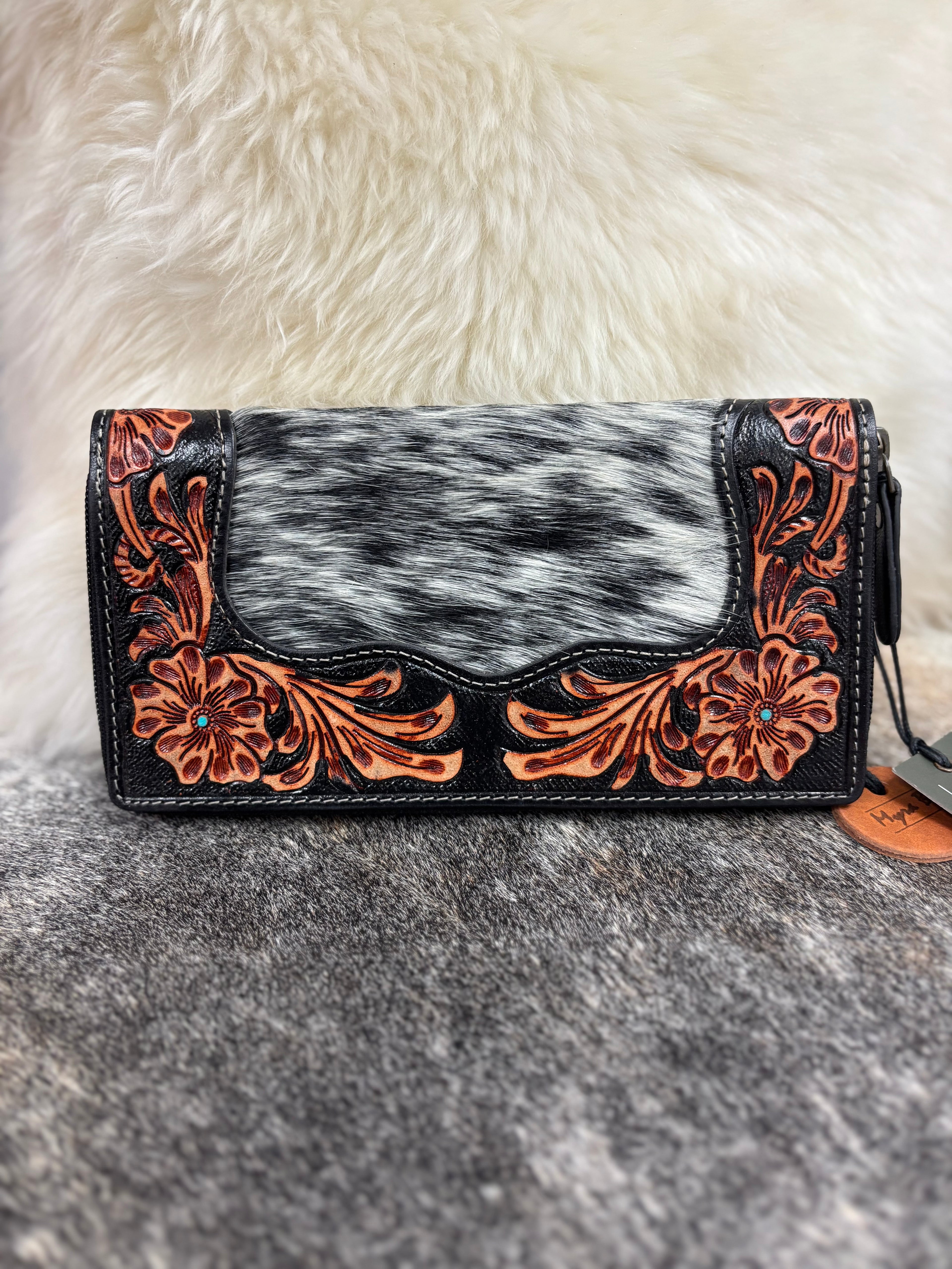 Desert Rose Hand Tooled Wallet