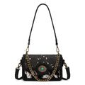 Trinity Ranch Black Floral Concho Crossbody