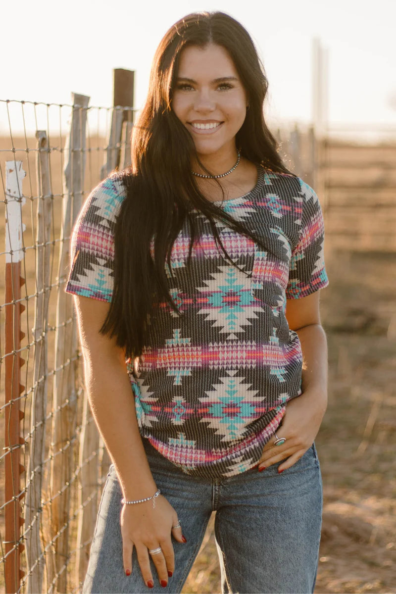 Cheyenne Crew Waffle Top