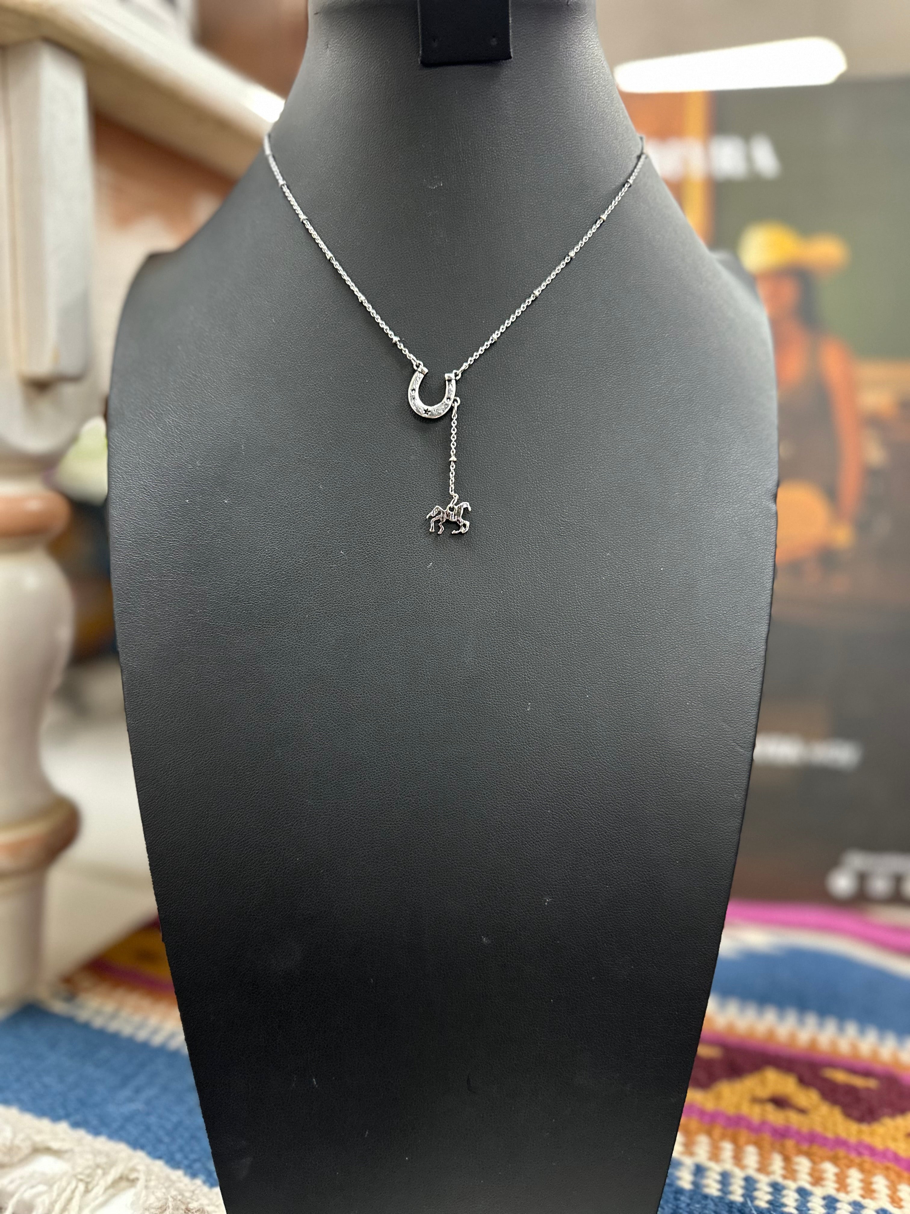 Horseshoe Dangle Chain Necklace