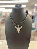 Crystal Steer Pearl Necklace
