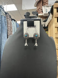 Turquoise Concho Blossom Fishhook Earrings