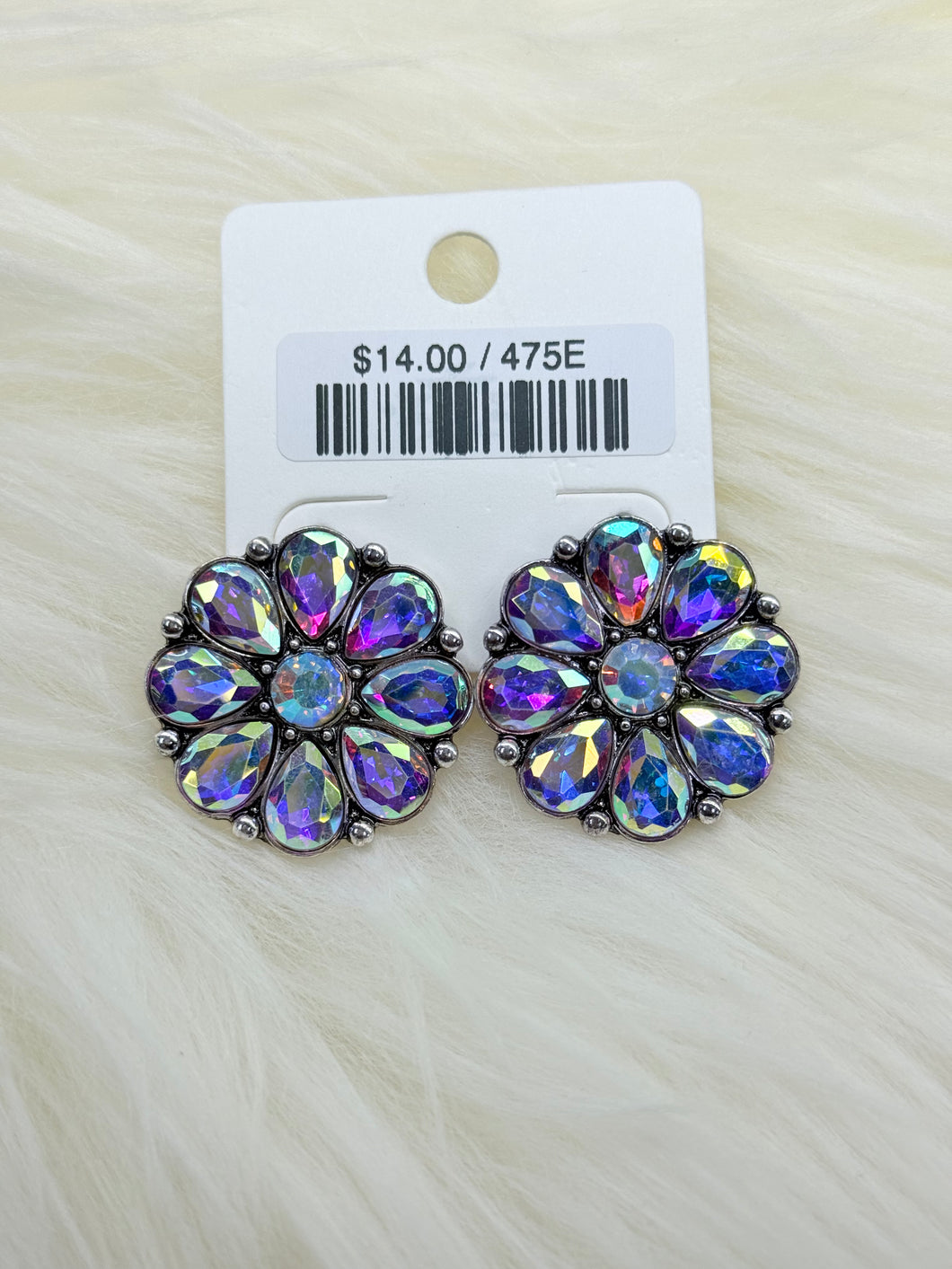 Crystal Floral Post Earrings