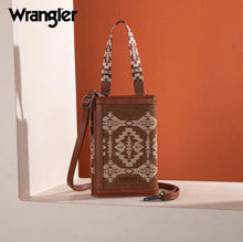 Load image into Gallery viewer, Wrangler Brown Southwestern Phone Wallet Crossbody
