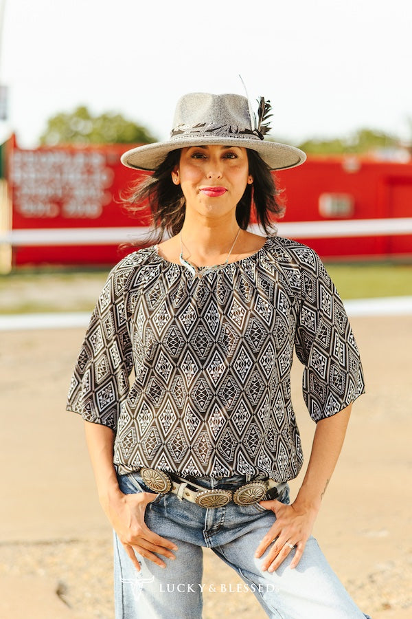Black Ivory Aztec Top