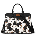 Black Cow Print Tote Work Bag