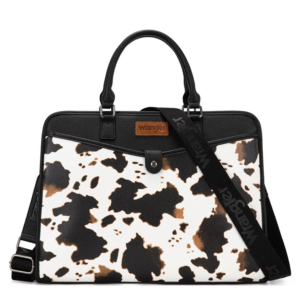 Black Cow Print Tote Work Bag