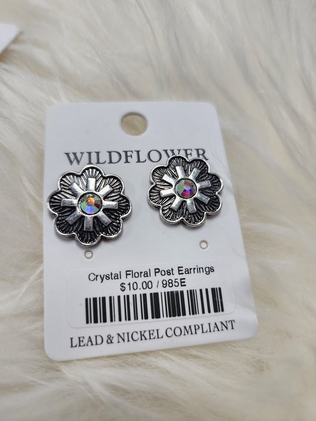 Crystal Floral Post Earrings