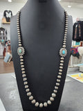 Turquoise Concho Pearl Necklace