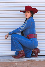 Denim Boot Stitch Jumpsuit