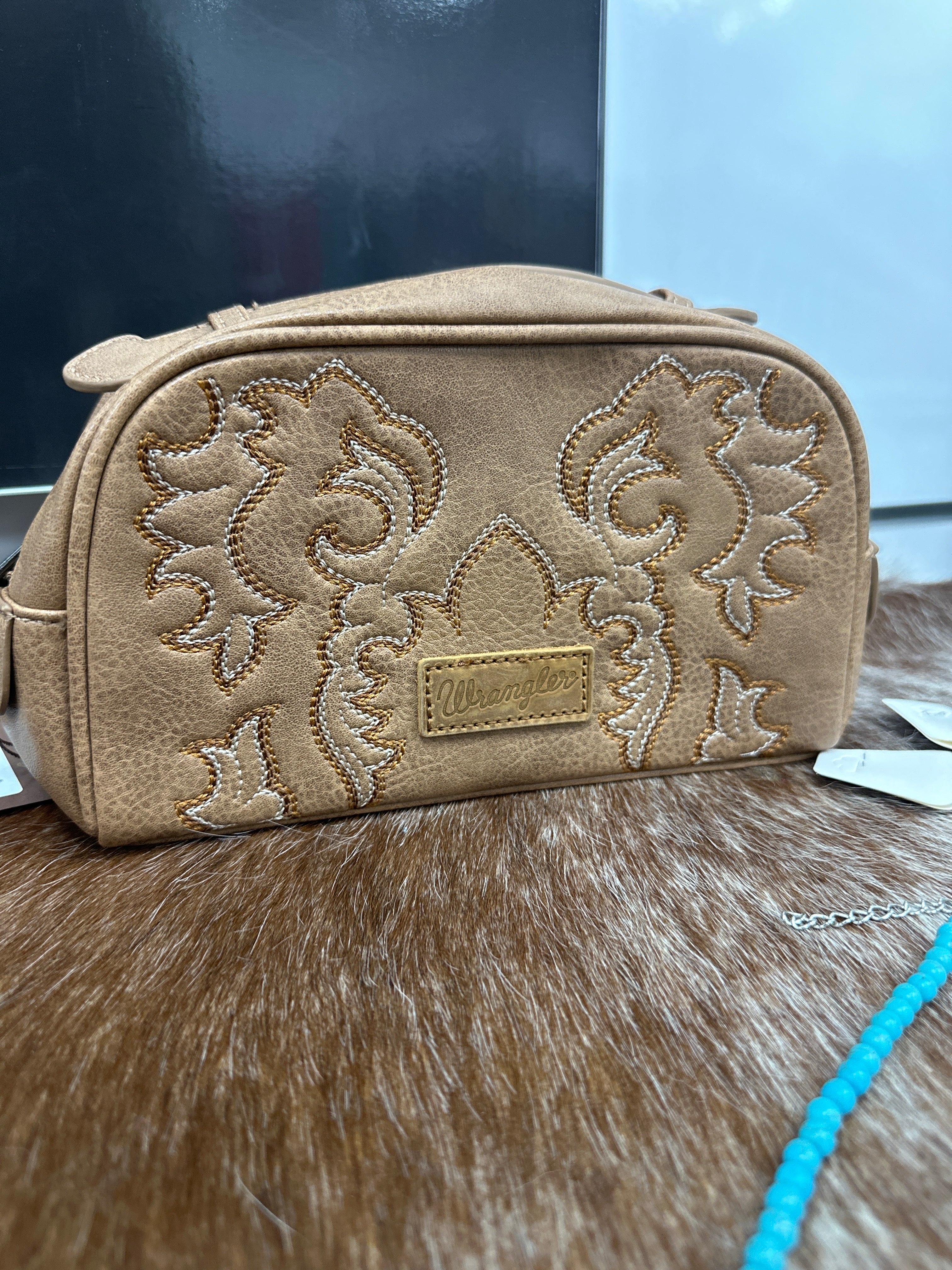 Wrangler Khaki Boot Stitch Cosmetic Bag